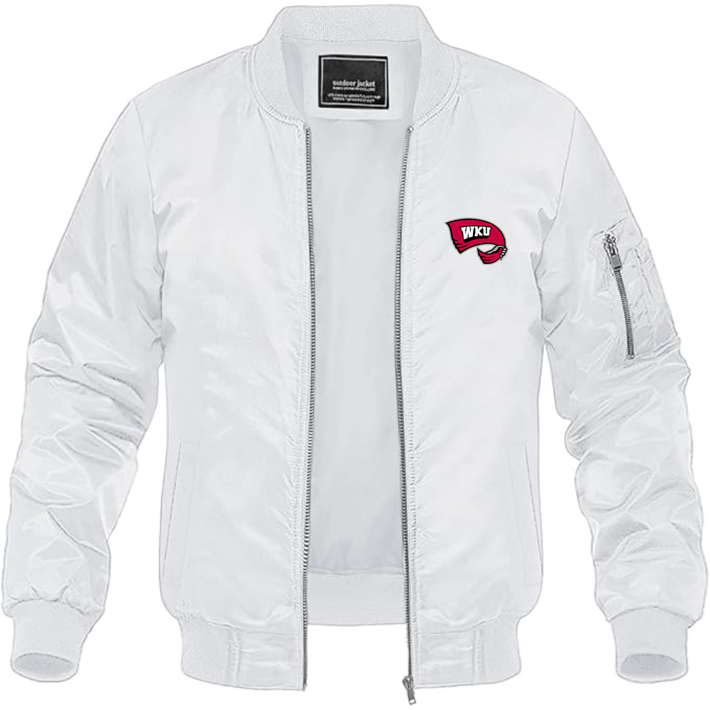 Men's Western Kentucky Hilltoppers Logo Lightweight Bomber Jacket Windbreaker Softshell Varsity Jacket Coat