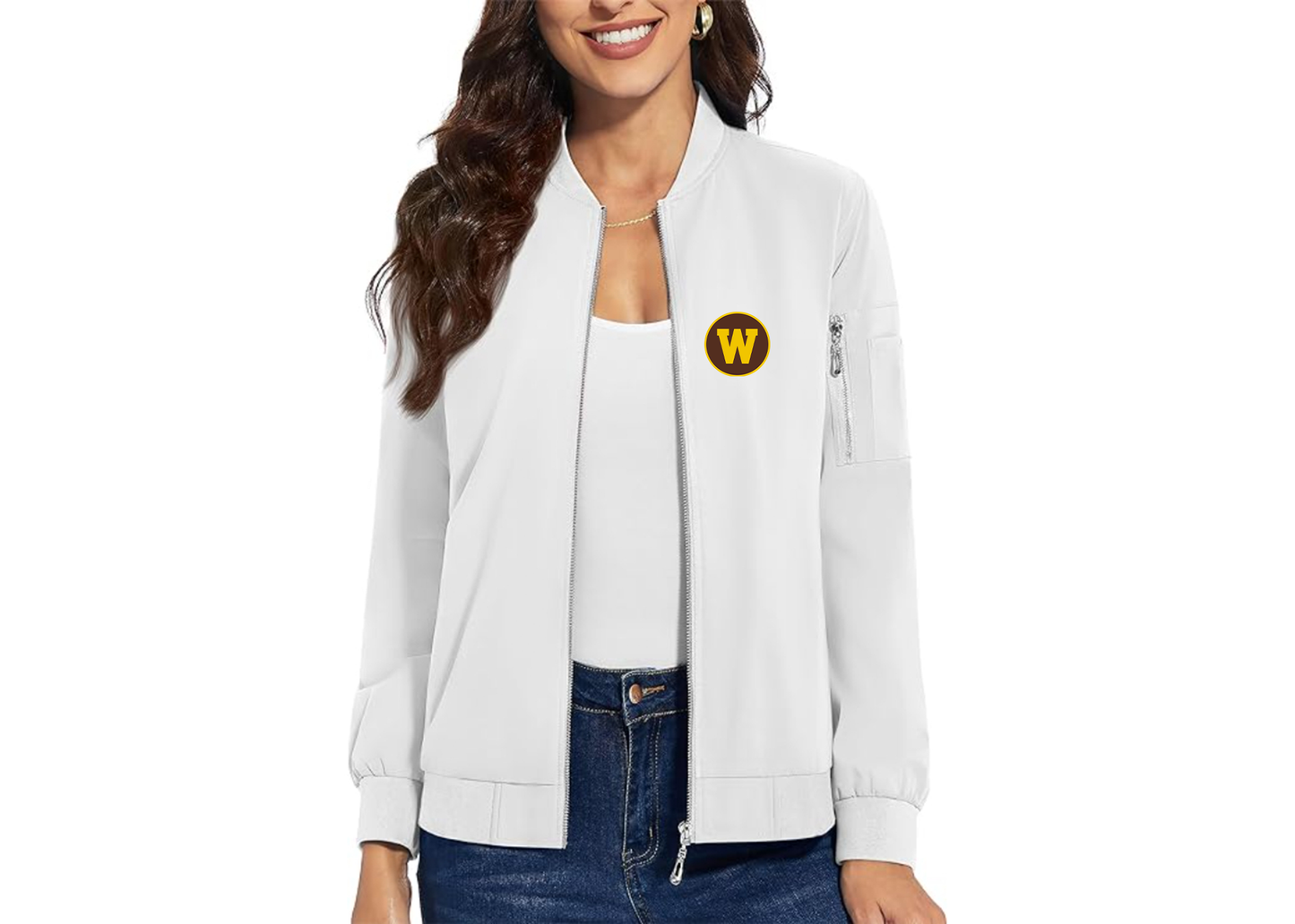 Women's Western Michigan Broncos Premium Bomber Jacket with Polished Detailing and Functional Sleeve Pocket Modern Luxury Outerwear