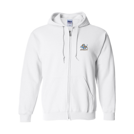 Men's Savannah State Tigers Logo Gildan  Heavy Blend Full Zip Hooded Sweatshirt