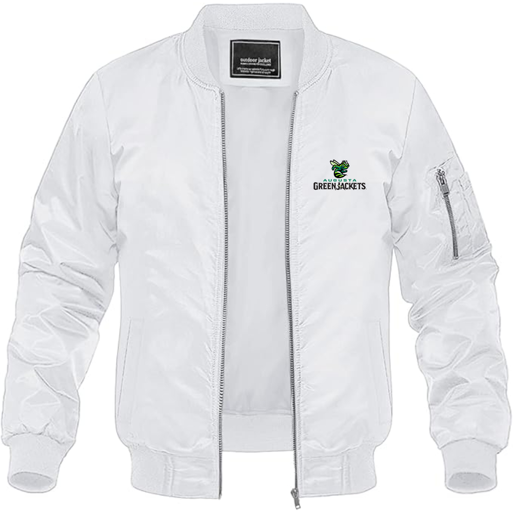 Men's Augusta GreenJackets Logo Lightweight Bomber Jacket Windbreaker Softshell Varsity Jacket Coat
