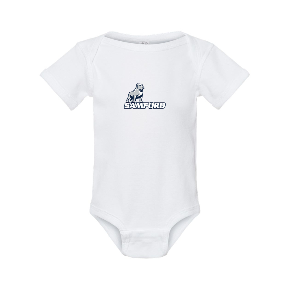 Samford Bulldogs Logo Rabbit Skins Infant Baby Rib Bodysuit