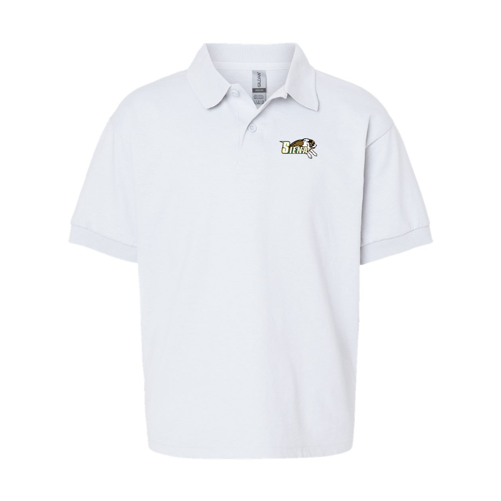 Youth Siena Saints Logo Gildan Dry Blend Jersey Polo