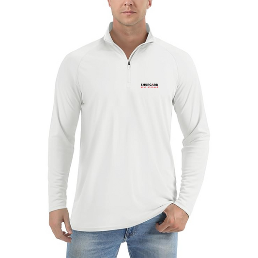 Men's Shurgard Logo Lightweight Quarter-Zip Athletic Shirt Long Sleeve Performance Wear