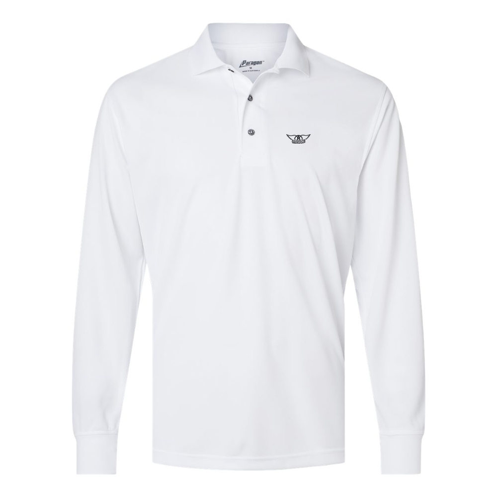Men's Aerosmith Logo Paragon Prescott Long Sleeve Polo