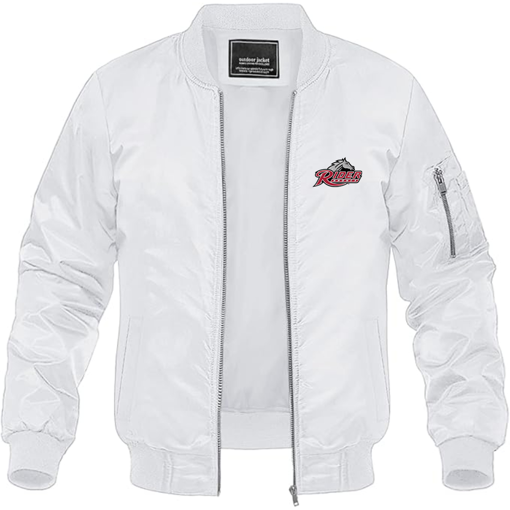 Men's Rider Broncs Logo Lightweight Bomber Jacket Windbreaker Softshell Varsity Jacket Coat