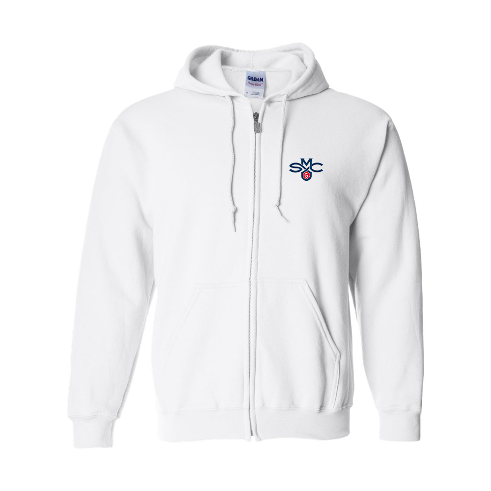 Men's Saint Marys Gaels Logo Gildan  Heavy Blend Full Zip Hooded Sweatshirt