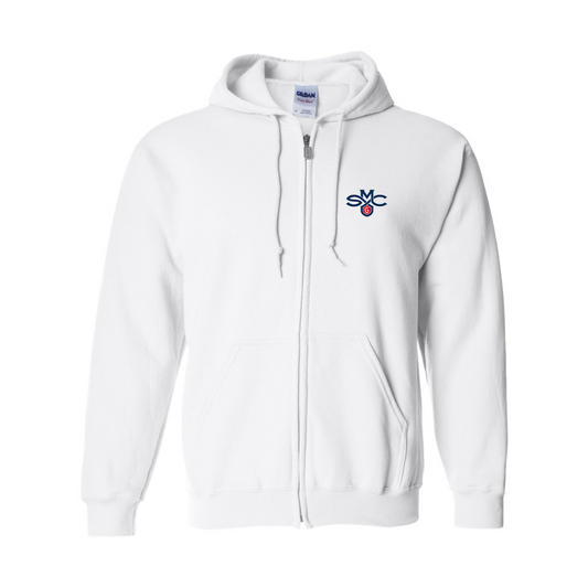 Men's Saint Marys Gaels Logo Gildan  Heavy Blend Full Zip Hooded Sweatshirt