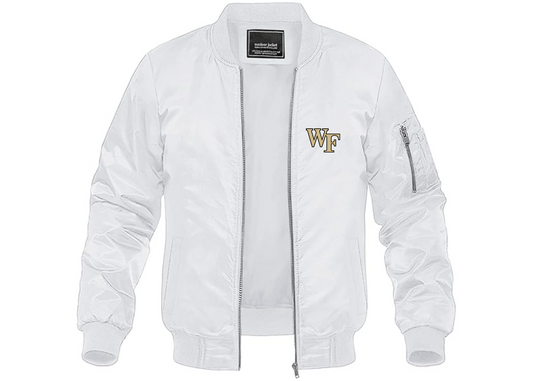 Men's Wake Forest Demon Deacons Lightweight Bomber Jacket Windbreaker Softshell Varsity Jacket Coat