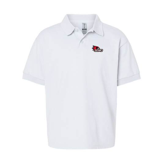 Youth SEMO Redhawks Logo Gildan Dry Blend Jersey Polo