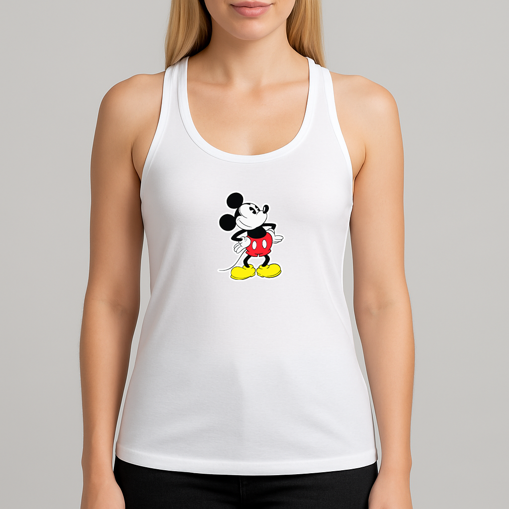 Women's Mickey Mouse Cartoon Racerback Tank Top