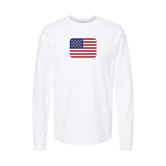 Men's American-Flag-Emoji Long Sleeve T-Shirt