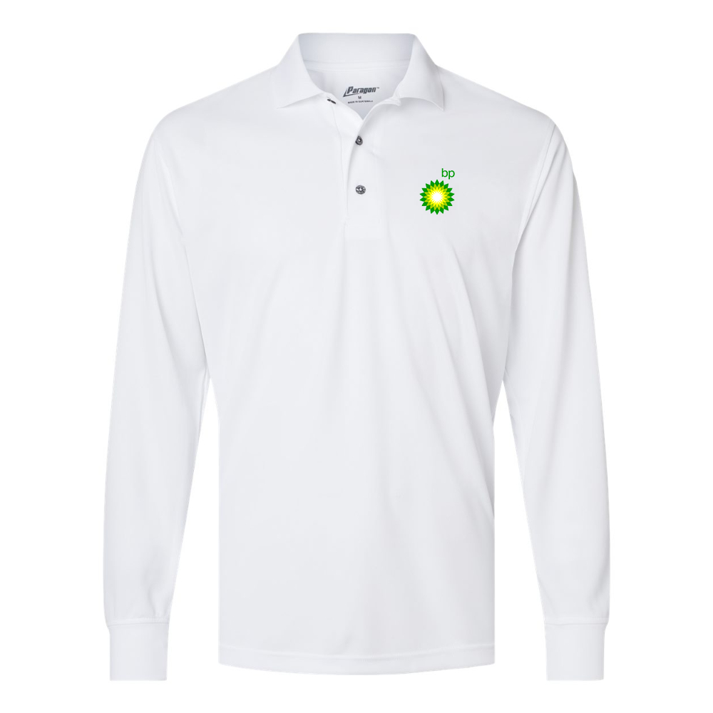 Men's BP Oil Logo Paragon Prescott Long Sleeve Polo