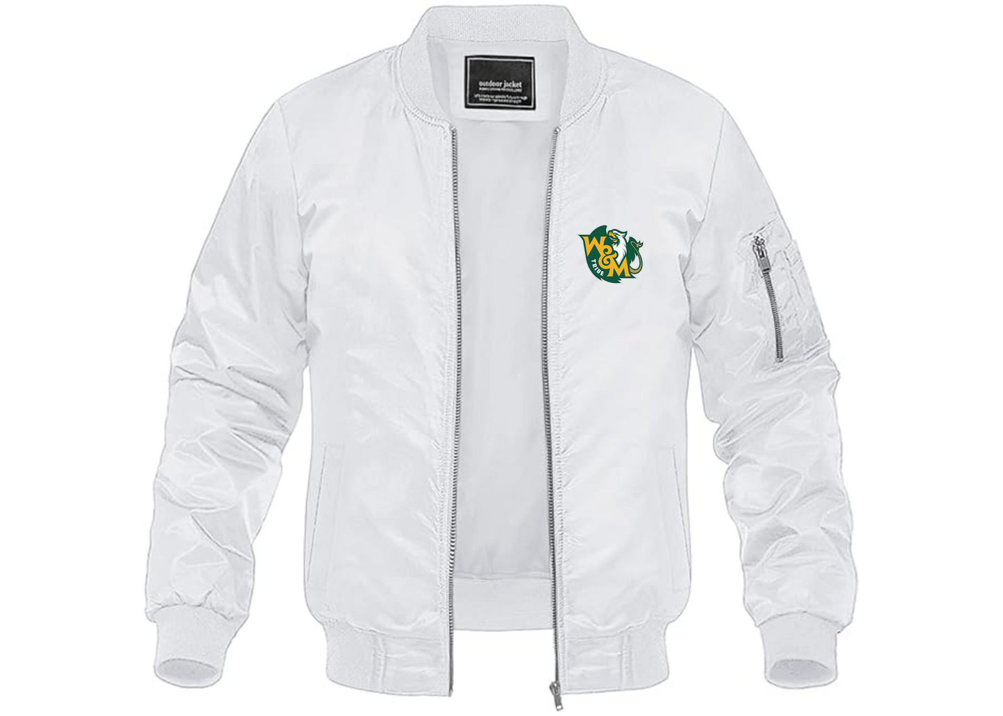 Men's William and Mary Tribe Lightweight Bomber Jacket Windbreaker Softshell Varsity Jacket Coat