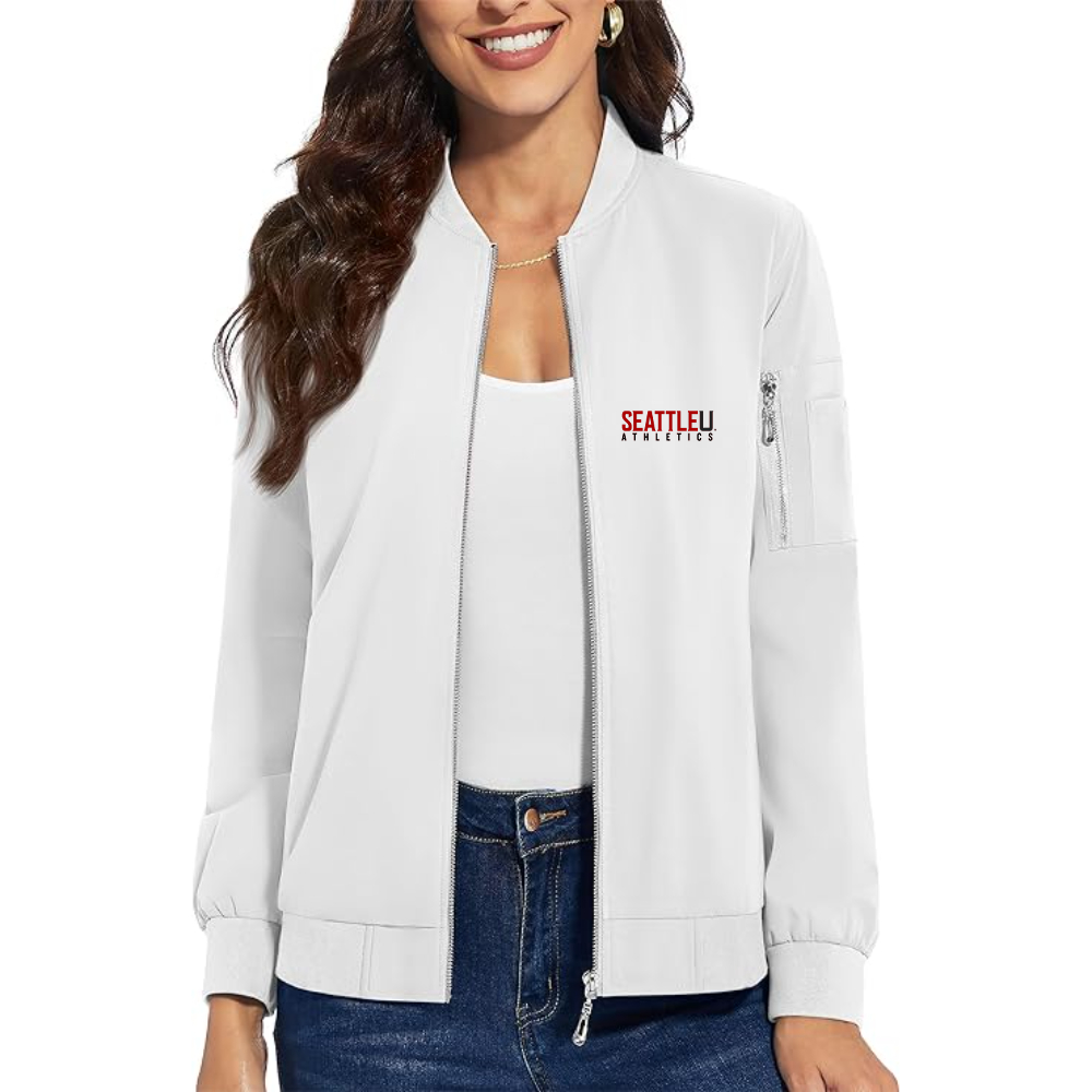Women's Seattle Redhawks Logo  Premium Bomber Jacket with Polished Detailing and Functional Sleeve Pocket Modern Luxury Outerwear