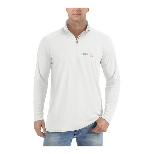 Men's Aflac Logo and Duck Lightweight Quarter-Zip Athletic Shirt Long Sleeve Performance Wear