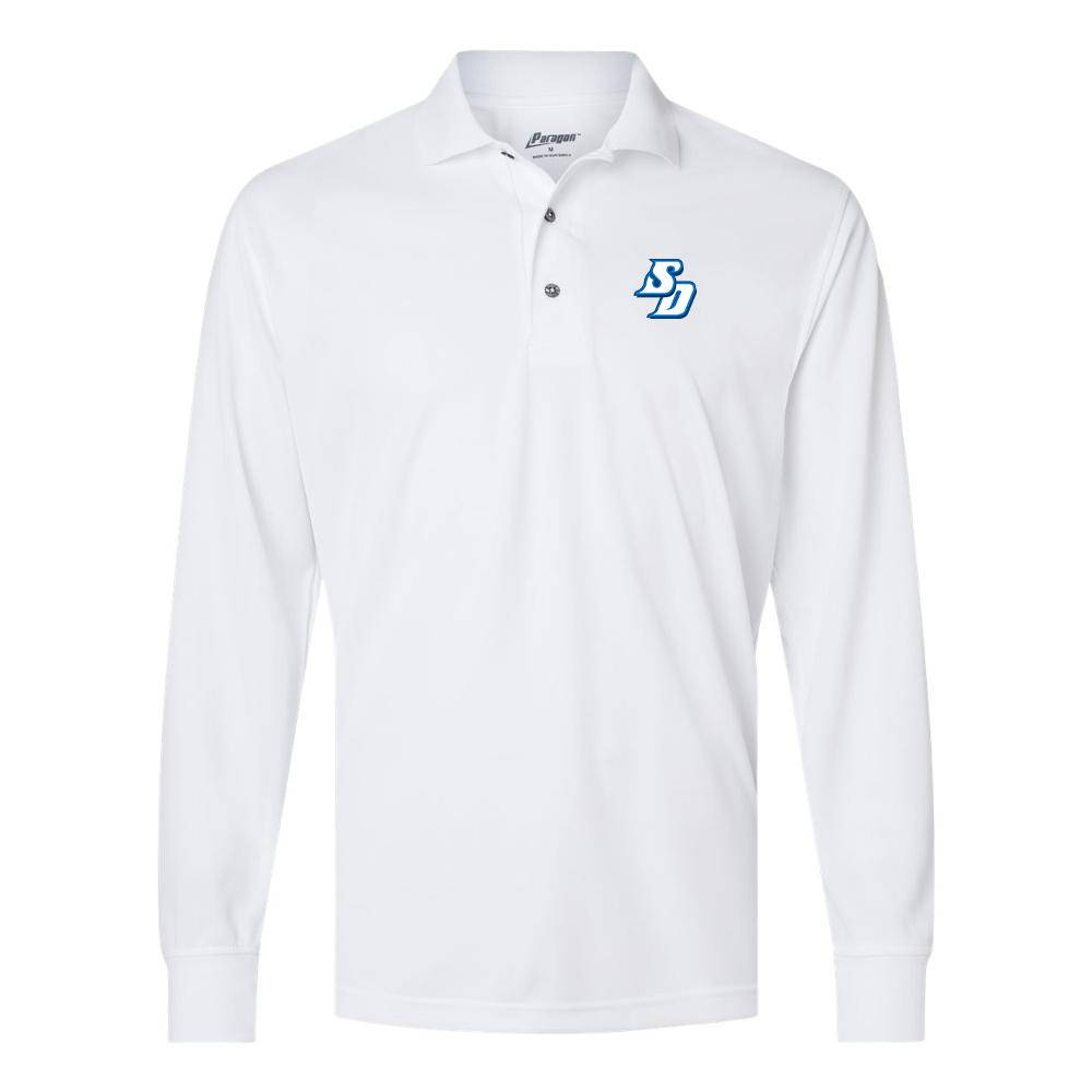 Men's San Diego Toreros Logo Paragon Prescott Long Sleeve Polo