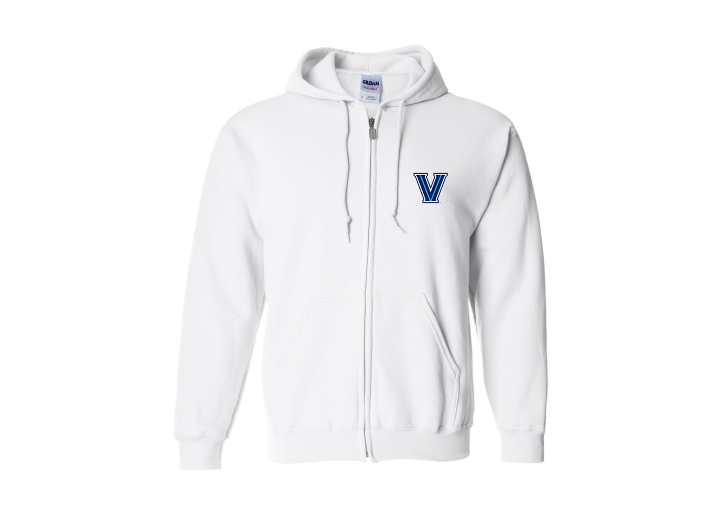 Men's Villanova Wildcats Gildan  Heavy Blend Full Zip Hooded Sweatshirt