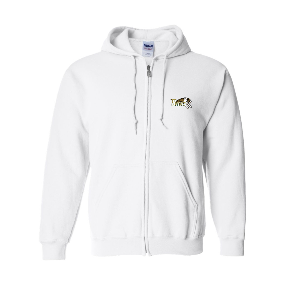 Men's Siena Saints Logo Gildan  Heavy Blend Full Zip Hooded Sweatshirt