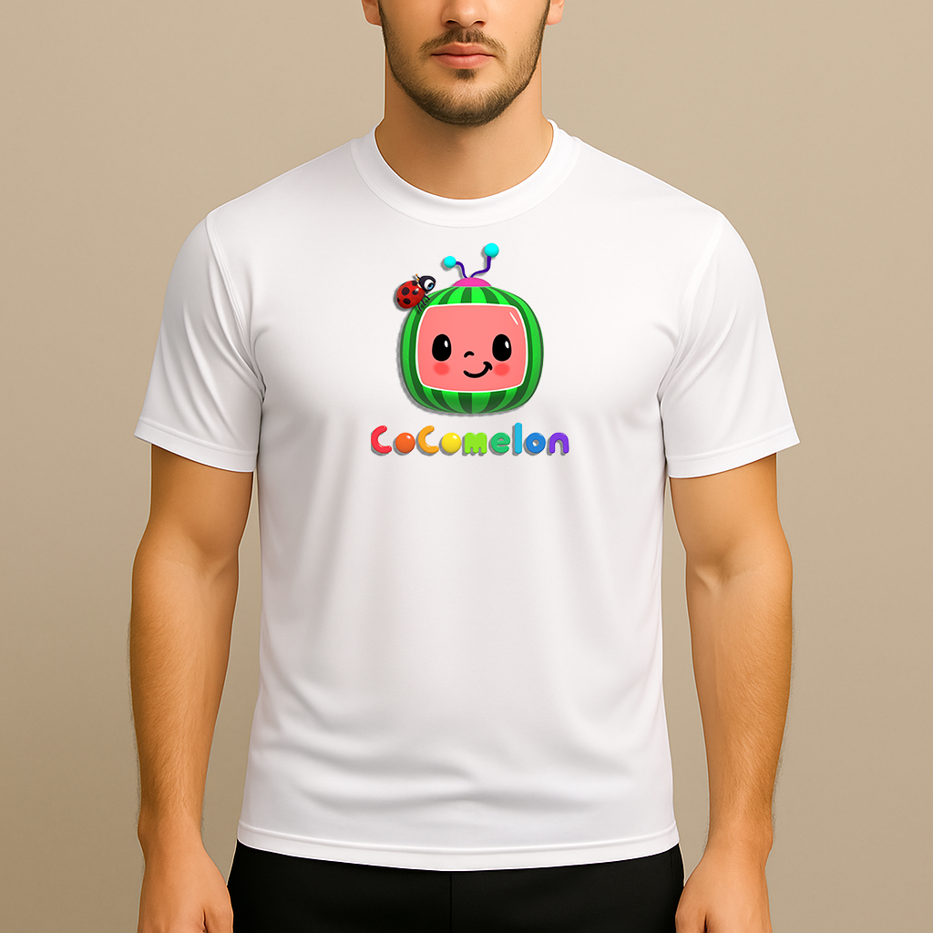 Men's Cocomelon Cartoon Polyester T-Shirt
