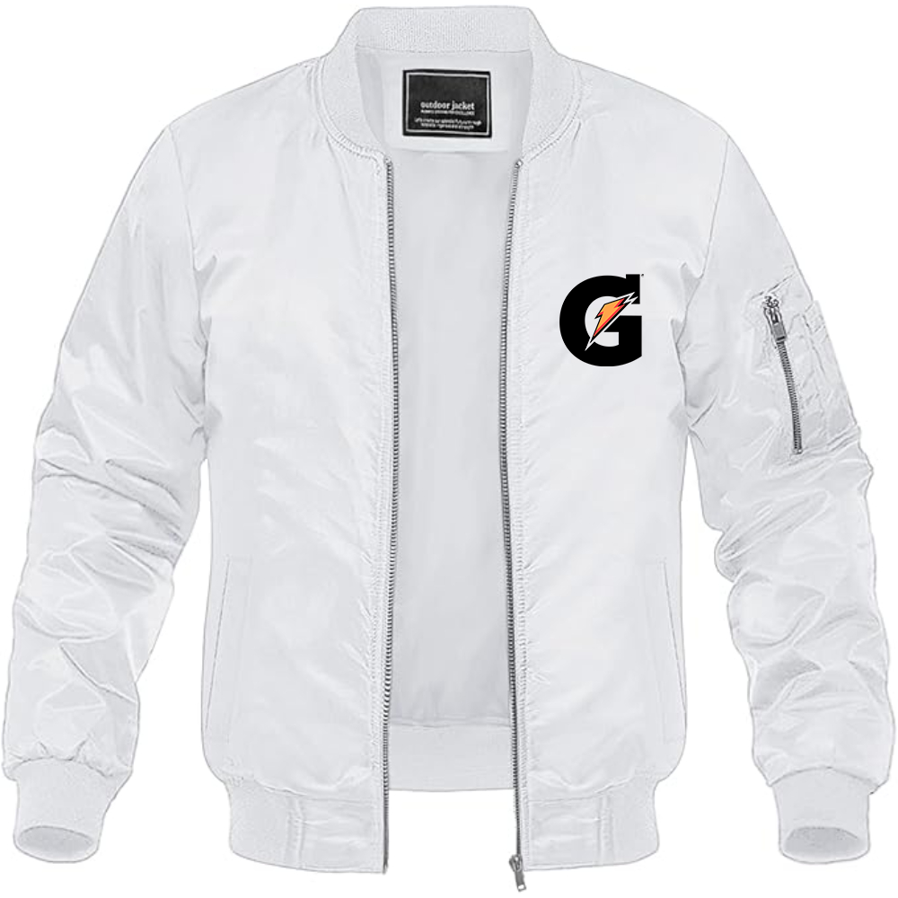 Men's Gatorade Logo Lightweight Bomber Jacket Windbreaker Softshell Varsity Jacket Coat