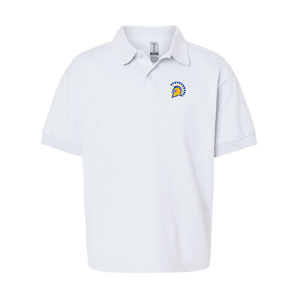 Youth San Jose State Spartans Logo Gildan Dry Blend Jersey Polo