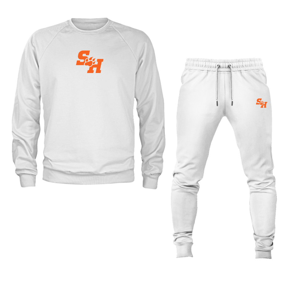 Men's Sam Houston State Bearkats Logo Crewneck Sweatshirt Joggers Suit