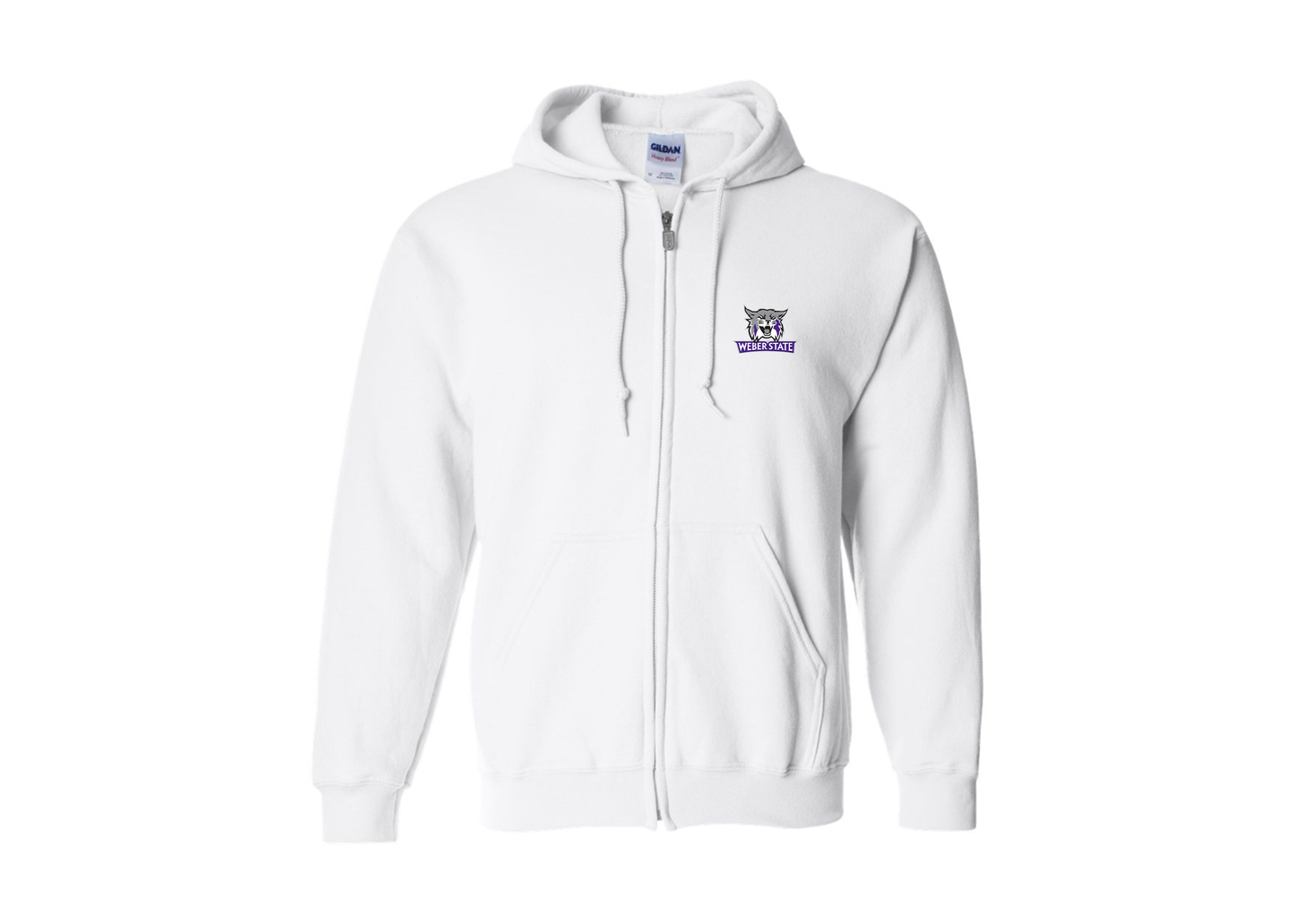 Men's Weber State Wildcats Gildan  Heavy Blend Full Zip Hooded Sweatshirt