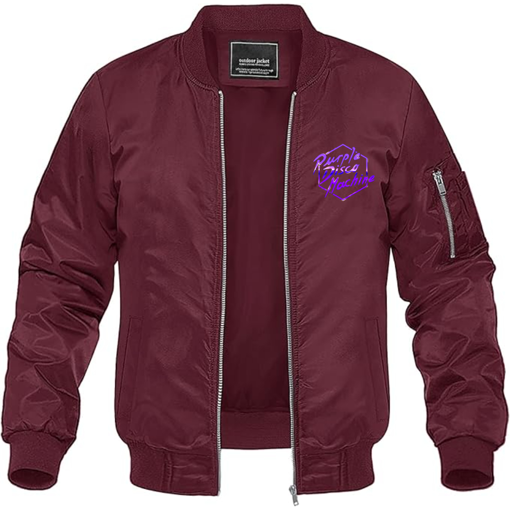 Men's Purple Disco Machine Lightweight Bomber Jacket Windbreaker Softshell Varsity Jacket Coat