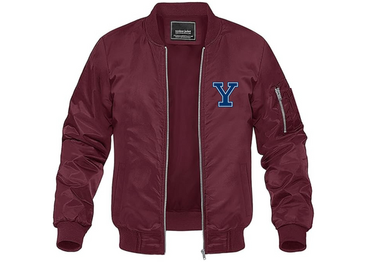 Men's Yale Bulldogs Lightweight Bomber Jacket Windbreaker Softshell Varsity Jacket Coat