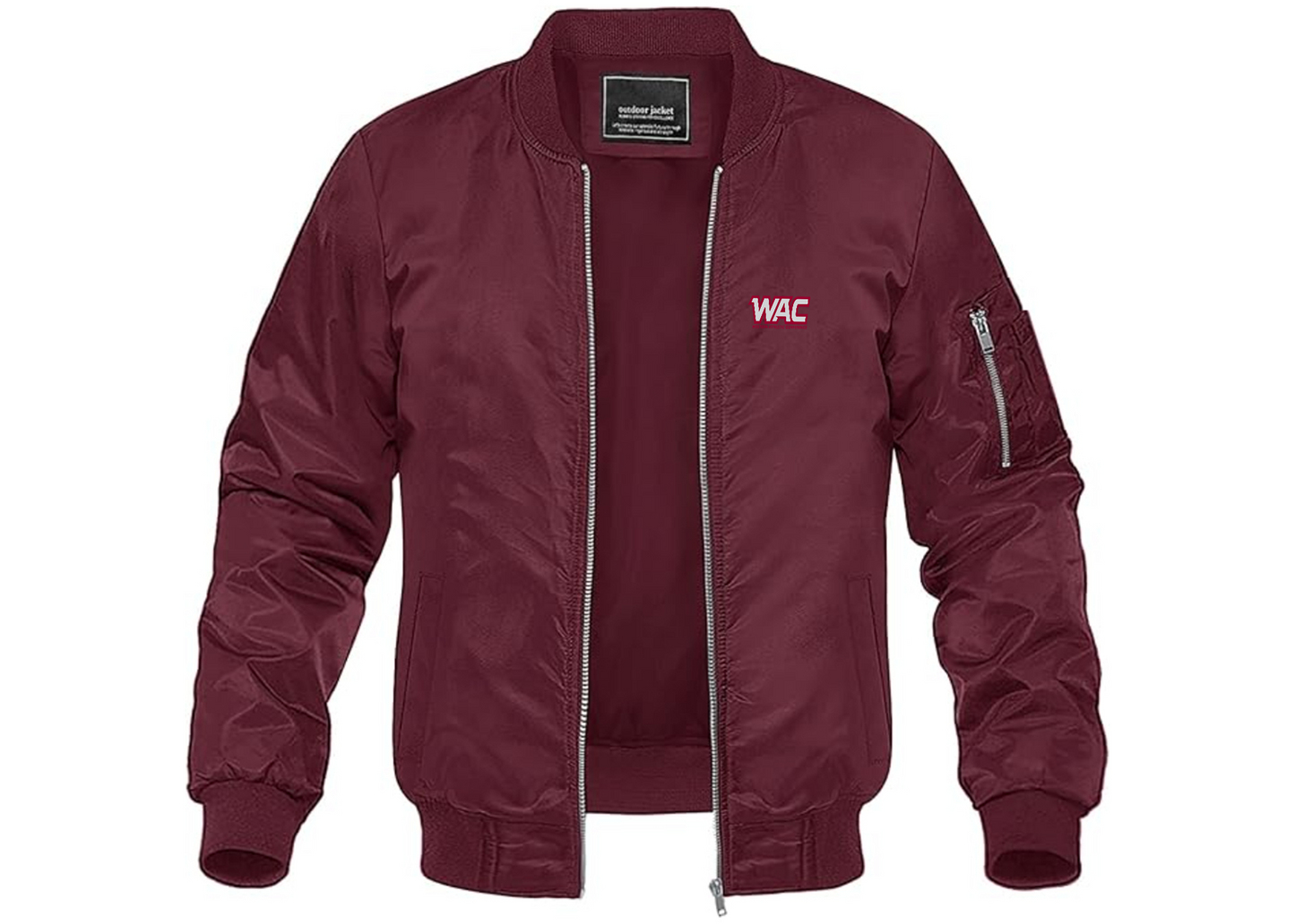 Men's Western Athletic Conference Lightweight Bomber Jacket Windbreaker Softshell Varsity Jacket Coat