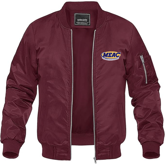 Men's Mid Eastern Athletic Conference Logo Lightweight Bomber Jacket Windbreaker Softshell Varsity Jacket Coat