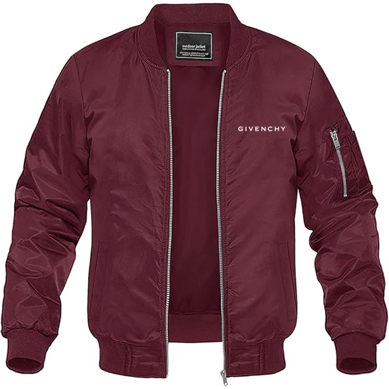 Men's Givenchy Logo Lightweight Bomber Jacket Windbreaker Softshell Varsity Jacket Coat