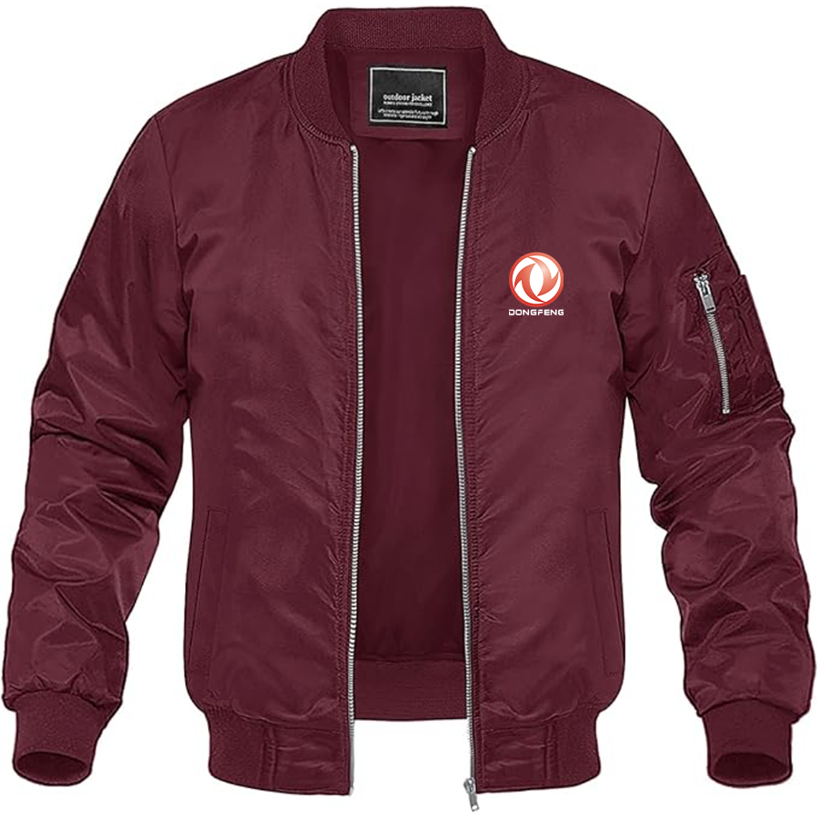 Men's Dongfeng Logo Lightweight Bomber Jacket Windbreaker Softshell Varsity Jacket Coat