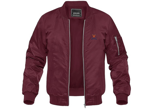 Men's Virginia Cavaliers Lightweight Bomber Jacket Windbreaker Softshell Varsity Jacket Coat