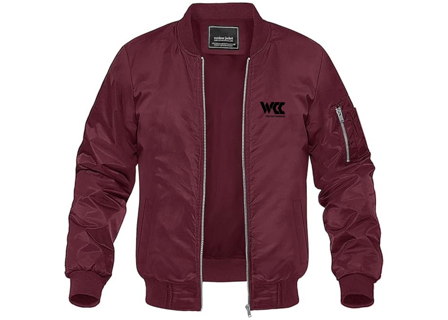 Men's West Coast Conference Lightweight Bomber Jacket Windbreaker Softshell Varsity Jacket Coat