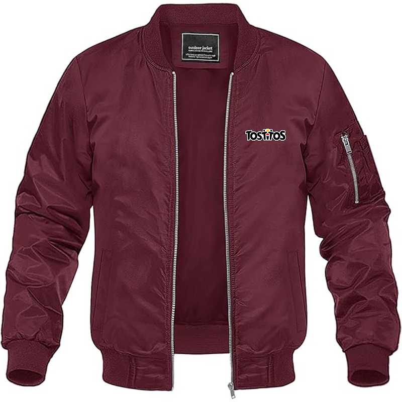 Men's Tostitos Logo Lightweight Bomber Jacket Windbreaker Softshell Varsity Jacket Coat