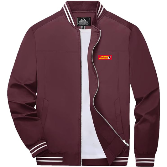 Men's Advance Auto Parts Logo Lightweight Zip-Up Ribbed Collar and Cuffs Bomber Jacket