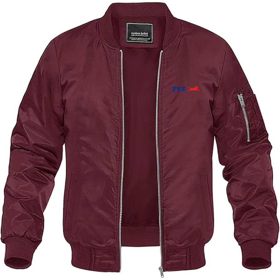 Men's TVS Motor Company Logo Lightweight Bomber Jacket Windbreaker Softshell Varsity Jacket Coat