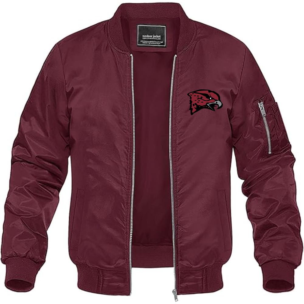 Men's Maryland Eastern Shore Hawks Logo Lightweight Bomber Jacket Windbreaker Softshell Varsity Jacket Coat