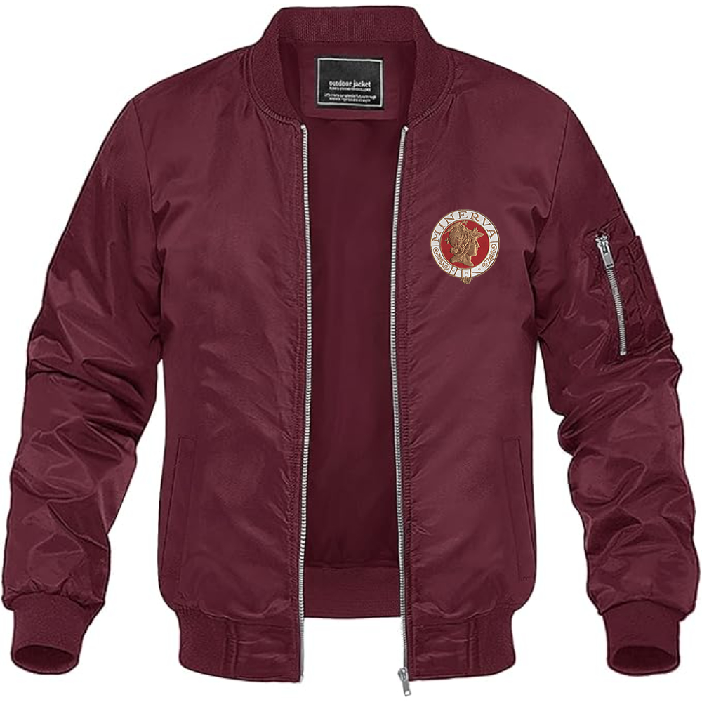 Men's Minerva Cars Logo Lightweight Bomber Jacket Windbreaker Softshell Varsity Jacket Coat
