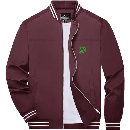 Men's Ahold Delhaize Symbol Lightweight Zip-Up Ribbed Collar and Cuffs Bomber Jacket