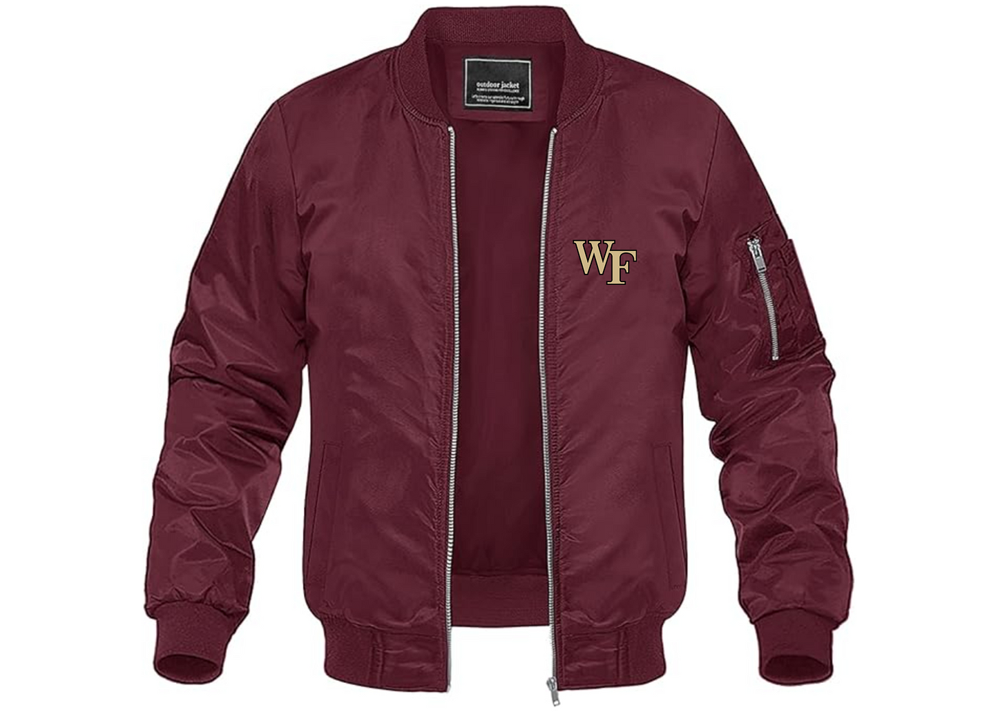 Men's Wake Forest Demon Deacons Lightweight Bomber Jacket Windbreaker Softshell Varsity Jacket Coat