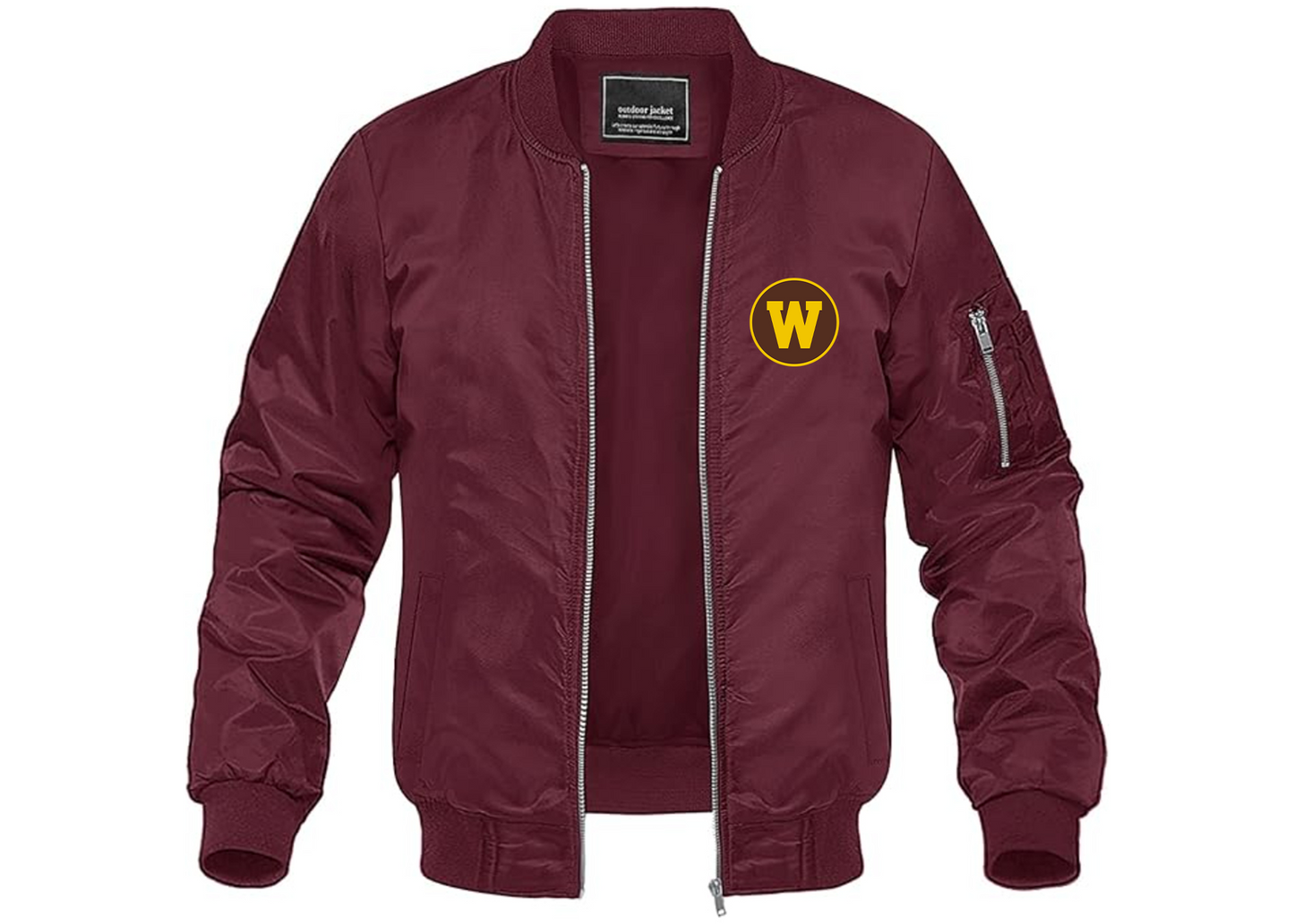 Men's Western Michigan Broncos Lightweight Bomber Jacket Windbreaker Softshell Varsity Jacket Coat