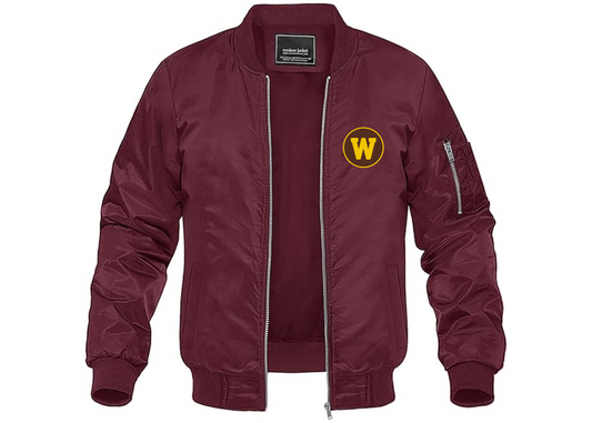 Men's Western Michigan Broncos Lightweight Bomber Jacket Windbreaker Softshell Varsity Jacket Coat