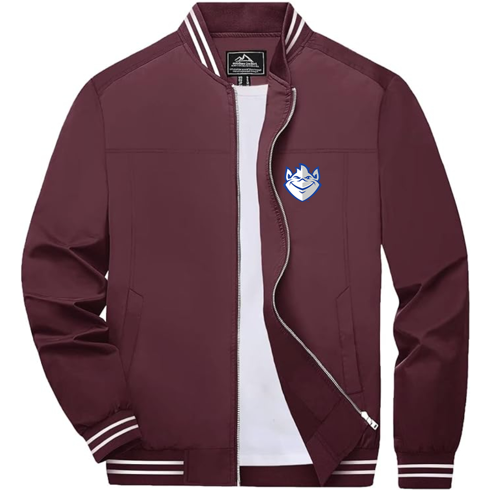 Men's Saint Louis Billikens Logo Lightweight Zip-Up Ribbed Collar and Cuffs Bomber Jacket
