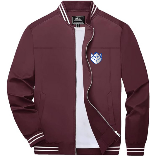 Men's Saint Louis Billikens Logo Lightweight Zip-Up Ribbed Collar and Cuffs Bomber Jacket