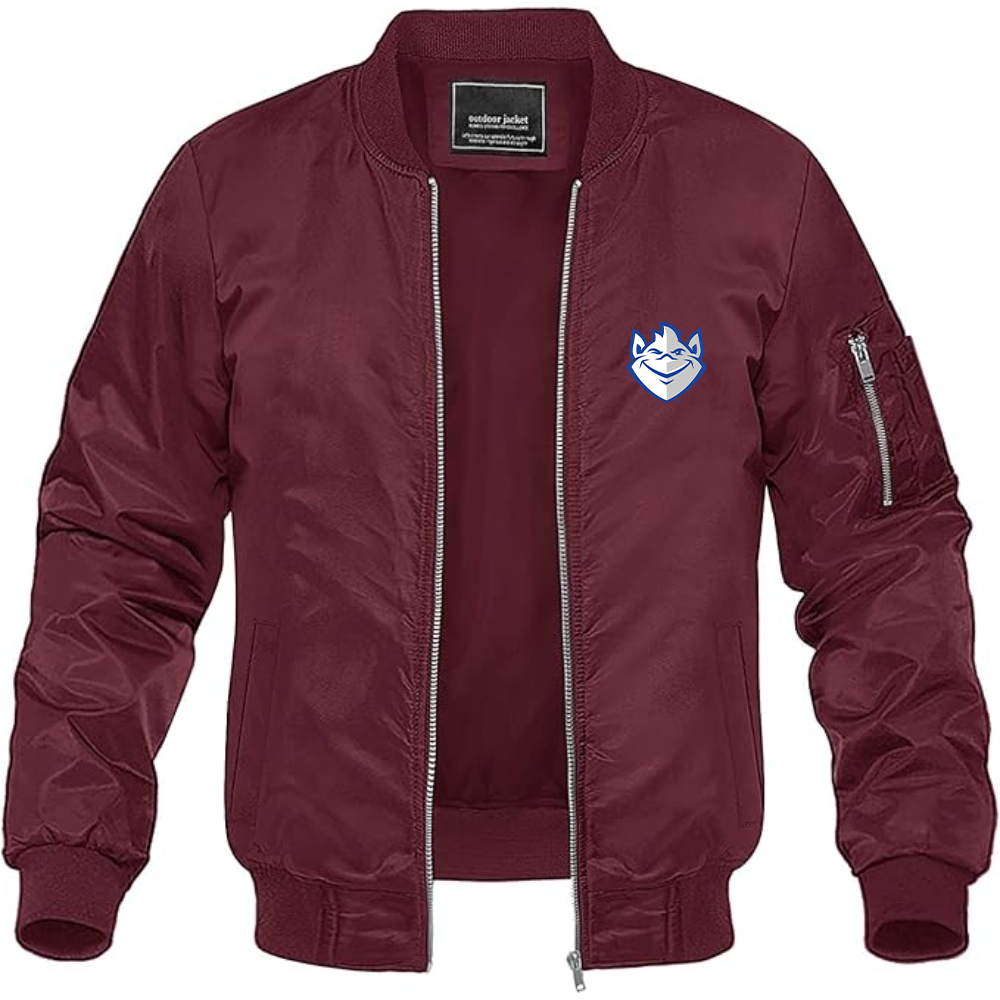 Men's Saint Louis Billikens Logo Lightweight Bomber Jacket Windbreaker Softshell Varsity Jacket Coat
