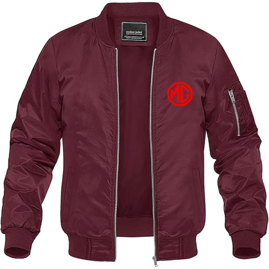 Men's MG Logo Lightweight Bomber Jacket Windbreaker Softshell Varsity Jacket Coat