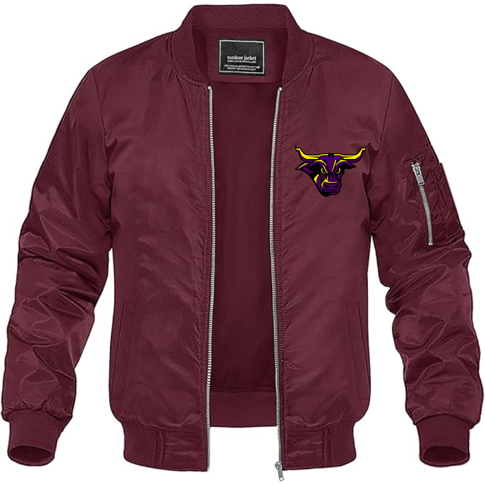 Men's Minnesota State Mavericks Logo Lightweight Bomber Jacket Windbreaker Softshell Varsity Jacket Coat