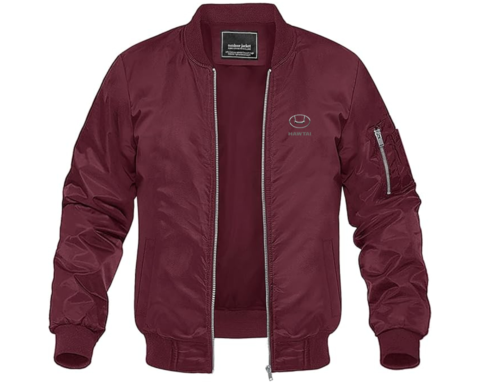 Men's Hawta Logo Lightweight Bomber Jacket Windbreaker Softshell Varsity Jacket Coat